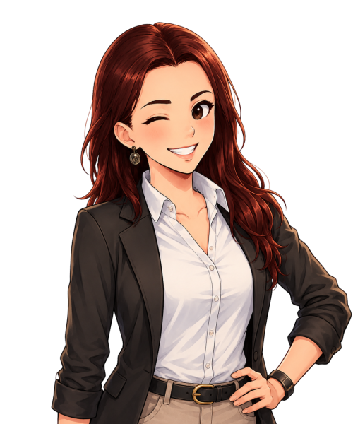 Avatar anime soysilviacrea guiñando ojo, desarrolladora web y creadora de contenido Sevilla